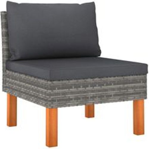 Mittelsofa Poly Rattan und Eukalyptus Massivholz - VIDAXL - Modalova