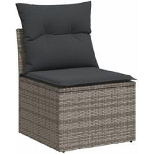 Gartensofa ohne Armlehnen mit Kissen Grau Poly Rattan - VIDAXL - Modalova