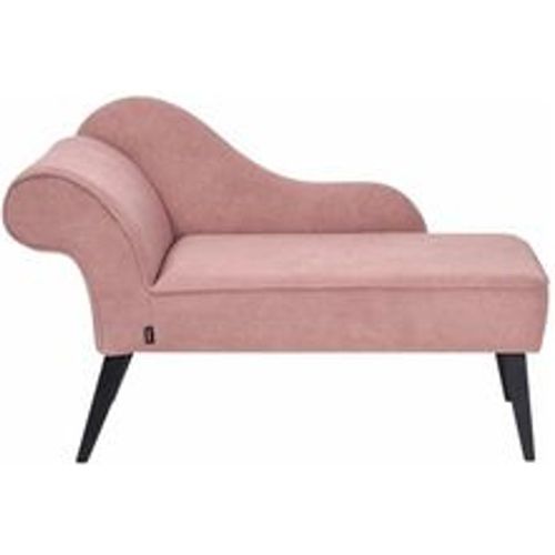 Chaiselongue Rosa Stoffbezug Linksseitig mit Armlehne hoher Rückenlehne Schwarzen Holzbeinen Retro Wohnzimmer Récamiere Liegesofa - BELIANI - Modalova