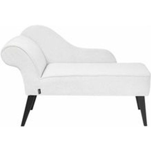 Chaiselongue Weiß Stoffbezug Linksseitig mit Armlehne hoher Rückenlehne Schwarzen Holzbeinen Retro Wohnzimmer Récamiere Liegesofa - BELIANI - Modalova