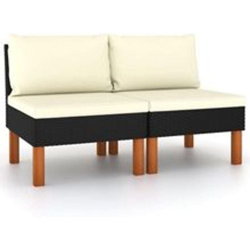 Mittelsofas 2 Stk. Poly Rattan und Eukalyptus Massivholz - VIDAXL - Modalova