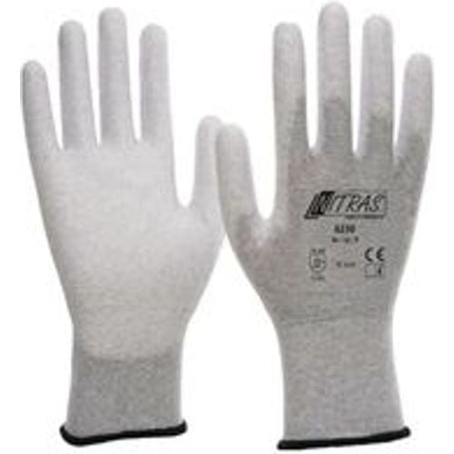 Handschuhe 6230 Gr.L esd Nylon-Karbon grau pu teilbesch.weiß antis - NITRAS - Modalova