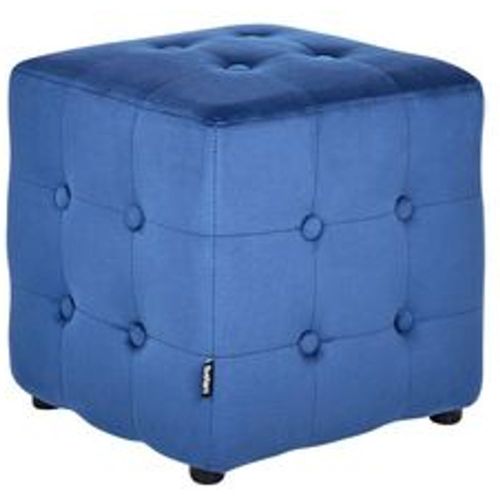 Sitzhocker Blau Samtstoff Knopfsteppung Quadrat 36 x 36 cm Eleganz - BELIANI - Modalova