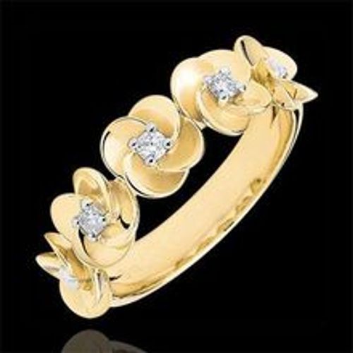 Edenly Ring BlÃ¼te - RosenkrÃ¤nzchen - Gelbgold und Diamanten - 18 Karat - Fashion24 DE - Modalova