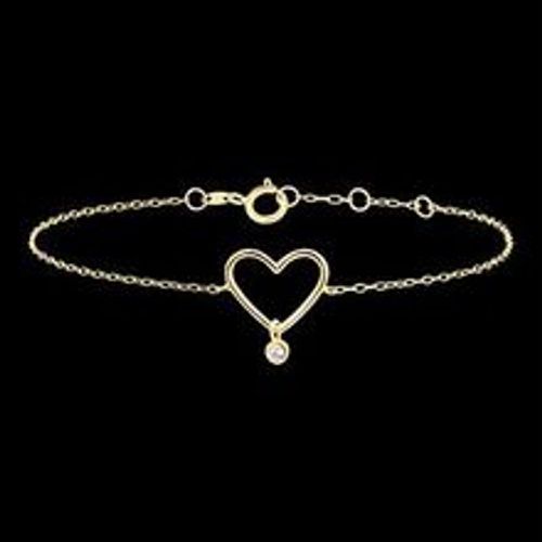 Edenly Armband Frische - Herz mit Diamant- 9 Karat Gelbgold und Diamant - Fashion24 DE - Modalova