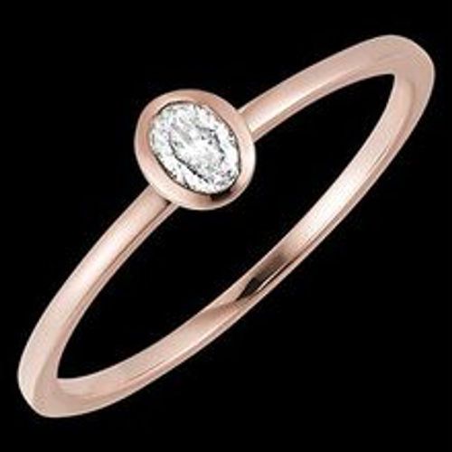 Edenly Ring FraÃ®cheur - Oval - 18 Karat RosÃ©gold mit Diamant - Fashion24 DE - Modalova