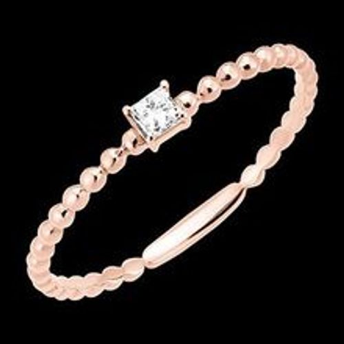 Edenly Ring FraÃ®cheur - SolitÃ¤r Bulle Princesse - 9 Karat RosÃ©gold und Diama - Fashion24 DE - Modalova