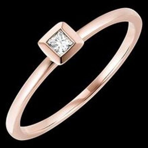 Edenly Ring FraÃ®cheur - Viereck - 18 Karat RosÃ©gold mit Diamant - Fashion24 DE - Modalova