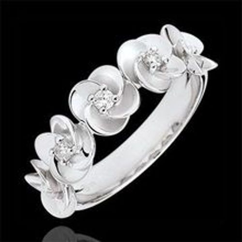 Edenly Ring BlÃ¼te - RosenkrÃ¤nzchen - WeiÃŸgold und Diamanten - 9 Karat - Fashion24 DE - Modalova