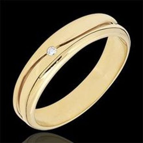 Edenly Ring Amour - Herren Trauring in Gelbgold - Diamant 0.022 Karat - 9 Karat - Fashion24 DE - Modalova