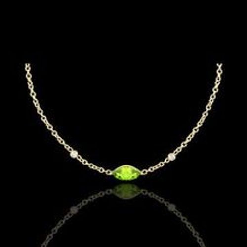 Edenly Halskette Auge des Orients - Peridot und Diamanten - 9 Karat Gelbgold - Fashion24 DE - Modalova