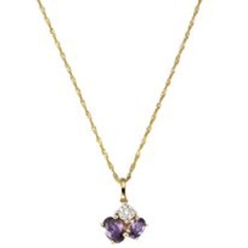 Fascination by Ellen K. Halskette Gold 375 mit echtem Amethyst + Zirkonia - Diamonds by Ellen K. - Modalova