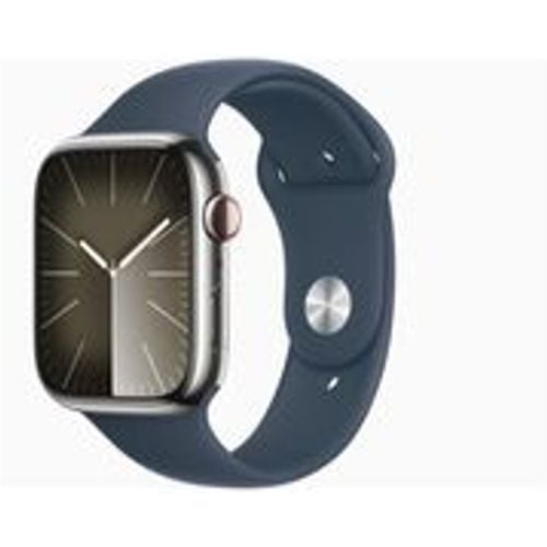 Watch Series 9 (2023) GPS + Cellular 41 mm - Rostfreier Stahl Silber - Sportarmband Blau - Apple - Modalova