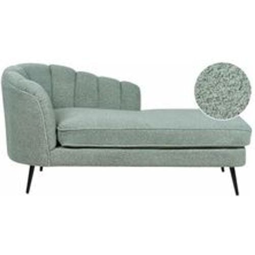 Chaiselongue Grün Bouclé Linksseitig mit Schwarzen Metallbeinen Lehne Muschelform Glamourös Modern Muschelsofa Wohnzimmer Flur Ausstattung - BELIANI - Modalova