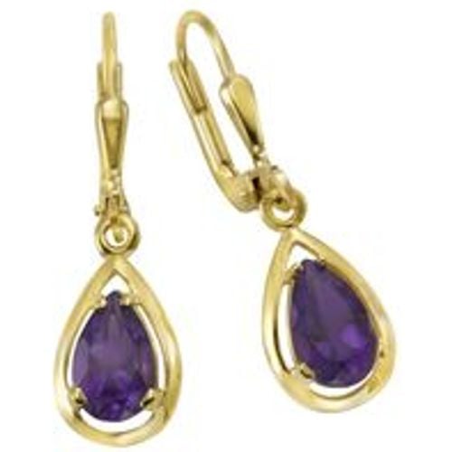 Fascination by Ellen K. Ohrringe Gold 333 mit echtem Amethyst-Tropfen - Diamonds by Ellen K. - Modalova