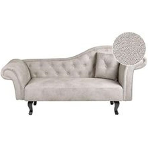 Chaiselongue Taupe Samtstoff Rechtsseitig Gesteppt mit Kissen Chesterfield Stil Retro-Design Relaxliege für Wohnzimmer Schlafzimmer Indoor - BELIANI - Modalova