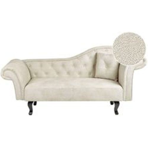 Chaiselongue Hellbeige Samtstoff Rechtsseitig Gesteppt mit Kissen Chesterfield Stil Retro-Design Relaxliege für Wohnzimmer Schlafzimmer Indoor - BELIANI - Modalova