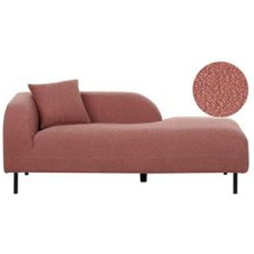 Chaiselongue Rosa Bouclé-Stoff Linksseitig mit Kissen Modernes Design Retro Stil Relaxliege für Wohnzimmer Schlafzimmer Indoor - BELIANI - Modalova