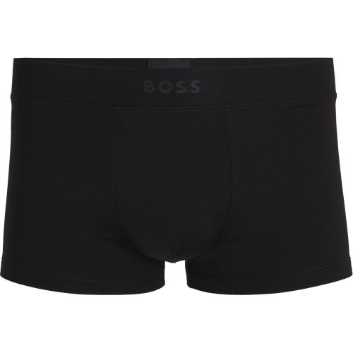 Boxer court en microfibre avec taille à logo en silicone - Boss - Modalova