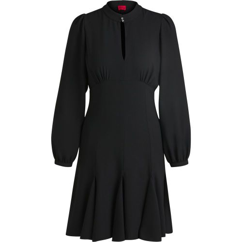 Robe en crêpe à col mao boutonné - HUGO - Modalova