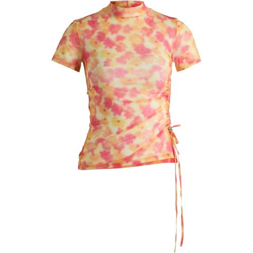 Haut en mesh imprimé à fronces sur le côté - HUGO - Modalova