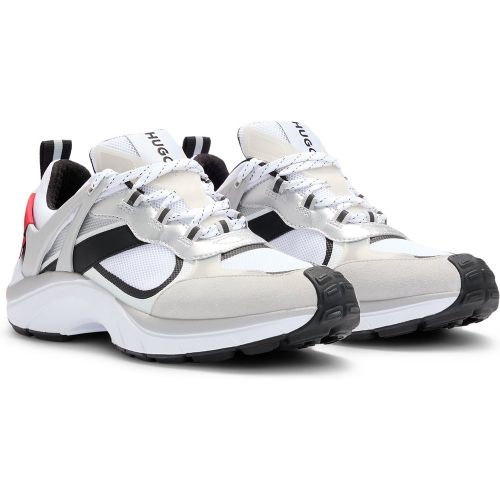 Baskets style chaussures de course en mesh et cuir suédé - HUGO - Modalova