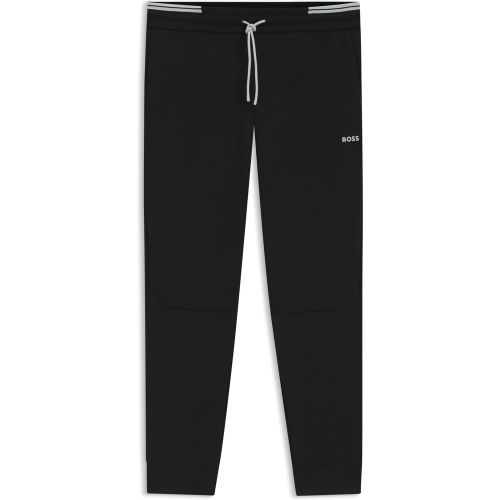 Bas de survêtement en coton mélangé avec finitions à rayures - Boss - Modalova