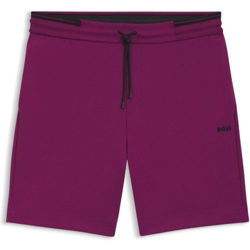 Short en coton mélangé à rayures - Boss - Modalova