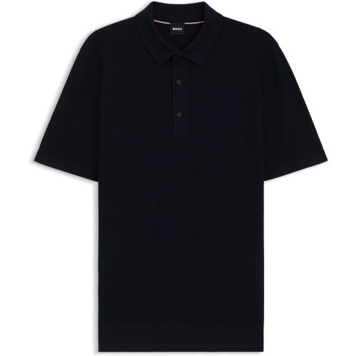 Polo Regular en maille mélangée à du coton - Boss - Modalova