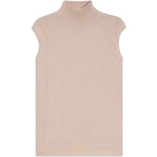 Top sans manches en laine mérinos à col montant - Boss - Modalova