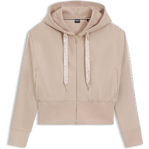 Sweat à capuche zippé avec bande monogramme - Boss - Modalova