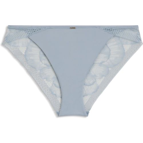 Slip en microfibre avec dentelle motif pivoine - Boss - Modalova