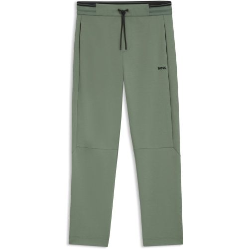 Bas de survêtement en coton mélangé avec taille à rayures - Boss - Modalova