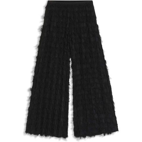 Pantalon Wide en jacquard motif plumes - Boss - Modalova