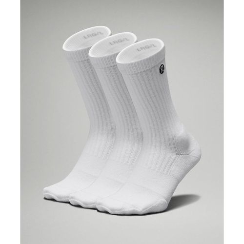 – Daily Stride Bequeme gerippte Crew-Socken 3er-Pack für Männer – Weiß – Größe M - lululemon - Modalova
