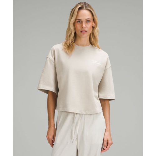 – Brushed Heavyweight Cotton Cropped Crew T-Shirt für Frauen – Größe L - lululemon - Modalova
