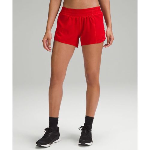 – Hotty Hot Shorts mit Liner und niedrigem Bund für Frauen – 10 cm – Neon/Rot – Größe 12 - lululemon - Modalova