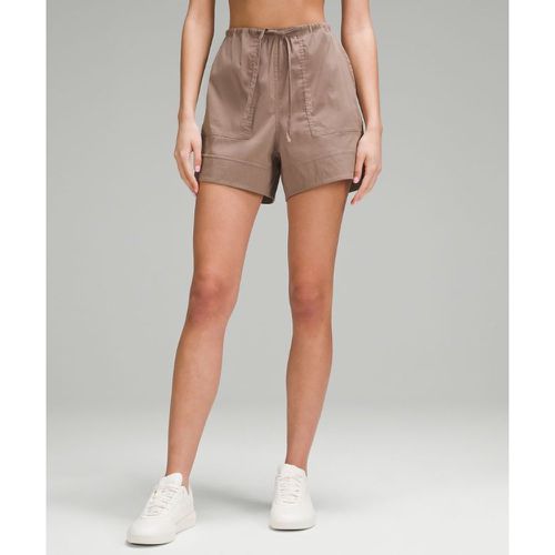 – Popeline-Shorts mit hohem Bund aus für Frauen – Baumwollmischung – 10 cm – Braun – Größe 3XS - lululemon - Modalova