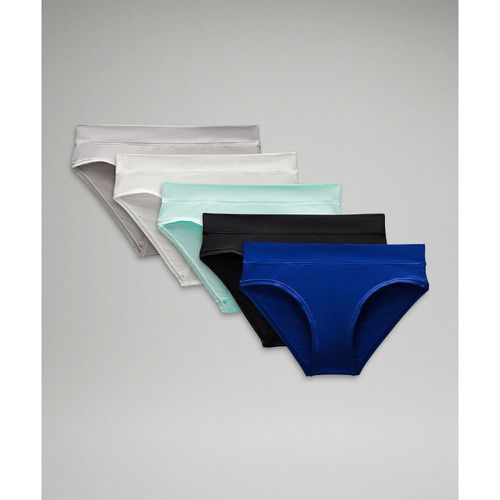 – UnderEase Bikini-Unterwäsche mit mittelhohem Bund 5er-Pack für Frauen – Blau/Grau/Schwarz – Größe 2XL - lululemon - Modalova