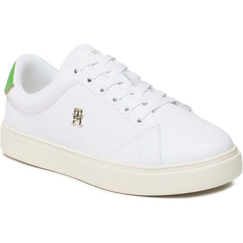 Sneakers - Elevated Essential Court Sneaker FW0FW06965 White/Galvanicgreen - Tommy Hilfiger - Modalova