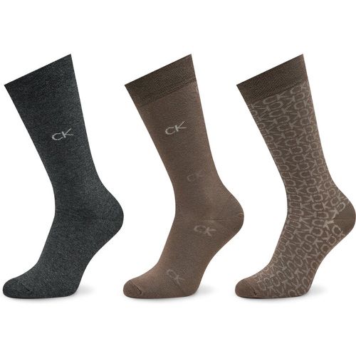 Set di 3 paia di calzini lunghi da uomo - 701224107 Grey Combo 002 - Calvin Klein - Modalova