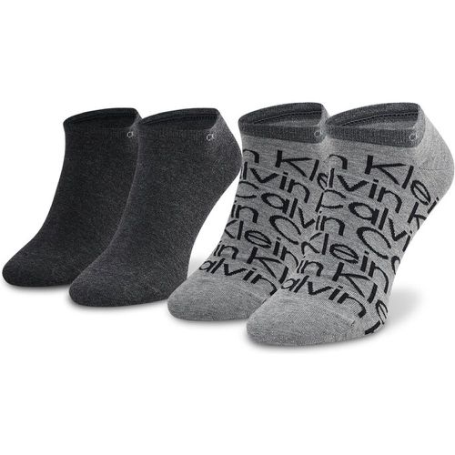 Set di 2 paia di calzini corti da uomo - 701218714 Mid Grey Melange 004 - Calvin Klein - Modalova