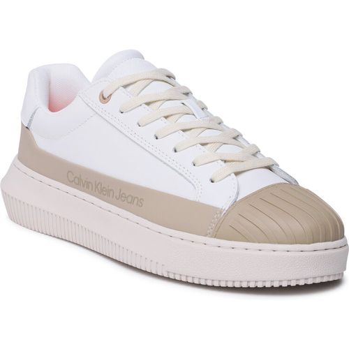 Sneakers - Chunky Cupsole Laceup Lth/Rub YM0YM00701 Bright White/Eggshell/Travertine YBR - Calvin Klein Jeans - Modalova