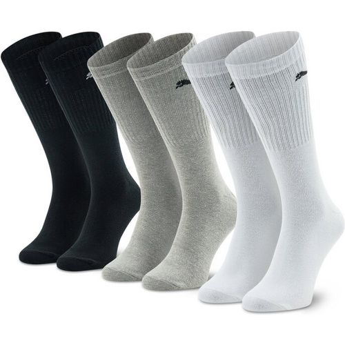 Set di 3 paia di calzini lunghi unisex - 907940 03 White/Grey/Black - Puma - Modalova