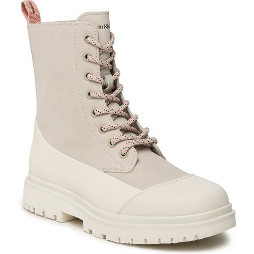 Tronchetti - Chunky Combat Laceup Boot Rub YW0YW01066 Eggshell/Creamy White ACF - Calvin Klein Jeans - Modalova