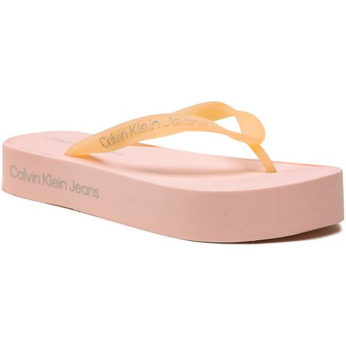 Infradito - Beach Sandal Flatform Logo YW0YW01092 Peach Blush/Oyster Mushroom TLL - Calvin Klein Jeans - Modalova