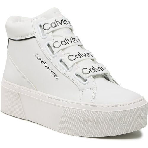 Sneakers - Flatform Mid Branded Laces YW0YW00869 White/Black 0K4 - Calvin Klein Jeans - Modalova