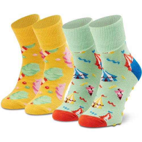 Set di 2 paia di calzini lunghi da bambini - KCIR19-7000 Giallo - Happy Socks - Modalova
