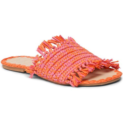 Ciabatte - Fringed Knots Raffia Leather Sandals V 3.2 Y0 Orange Pink Melange - Manebi - Modalova