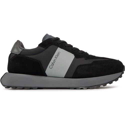 Sneakers Low Top Lace Up Mix HM0HM00497 Black/Magnet 0GL - Calvin Klein - Modalova